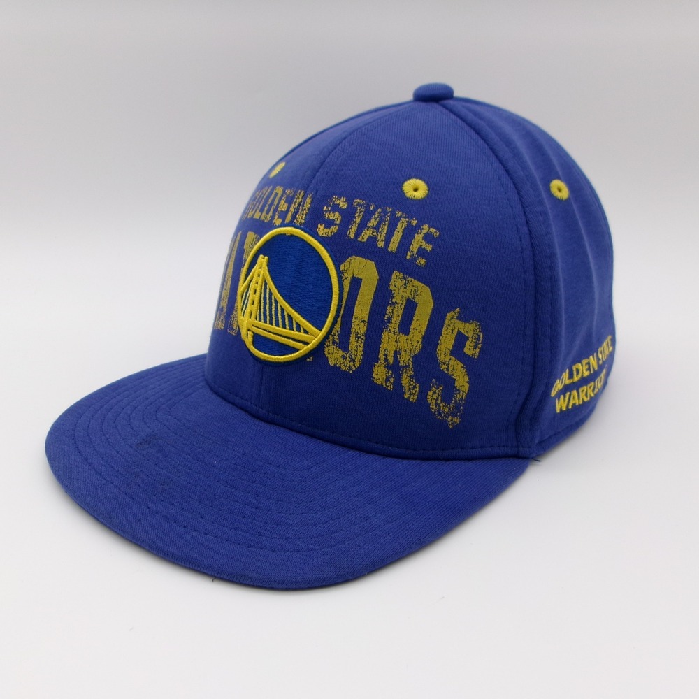 Golden State Warriors NBA Youth Snapback Hat Blue Yellow Flat Brim Cap